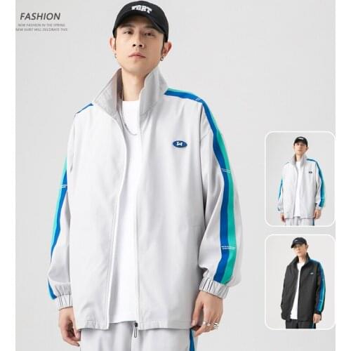 Hawaifish brand mens jacket spring and autumn trend and handsome tooling jacket casual hot sale stitching trendy uniform men
