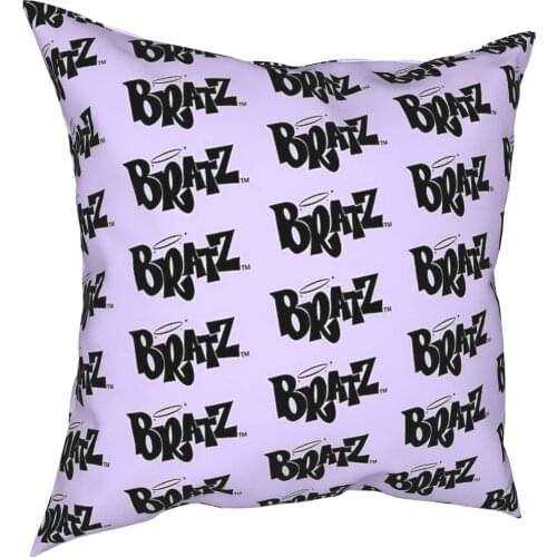 Pastel Purple Bratz Pattern Pillow Case Cover Blankets Blue Cushion Natural Silk 100