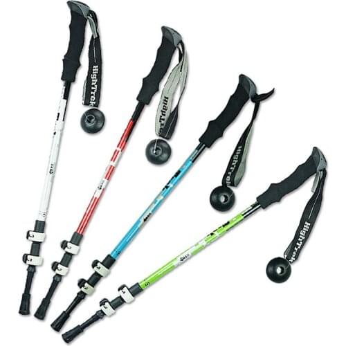 Shock-Absorbent High-Strength Light Aluminum Alloy Trekking Pole Outer Lock Straight Handle Cane Shock-Absorbent High