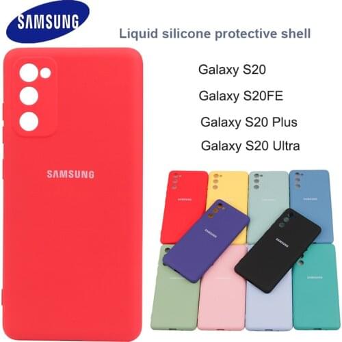 S20FE Case Original Samsung Galaxy S20 FE Ultra Plus Silky Silicone Cover High Quality Soft-Touch Back Protective Camera