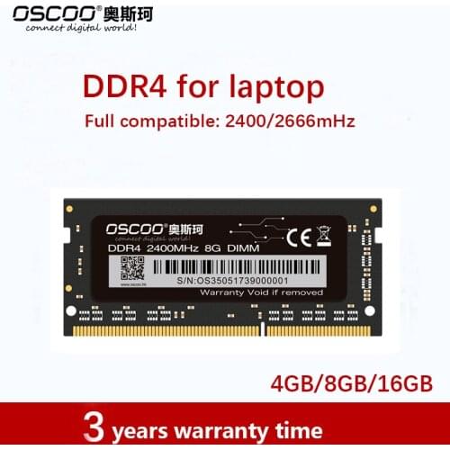 OSCOO DDR4 RAM FOR LAPTOP 4GB 8GB 16GB DRAM 2400mHZ 2666mHZ 3200mHZ 1.2V/1.35V
