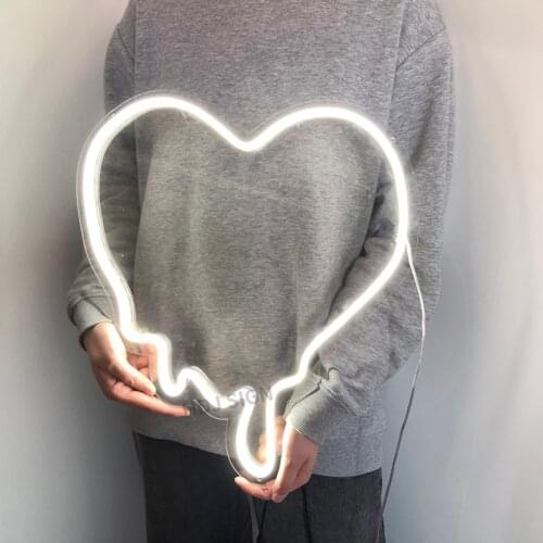 Heart Logo Personalized Custom LED Neon Sign Light Wall Decor For Home Bar Cafe Store Wedding Party Background Decoration