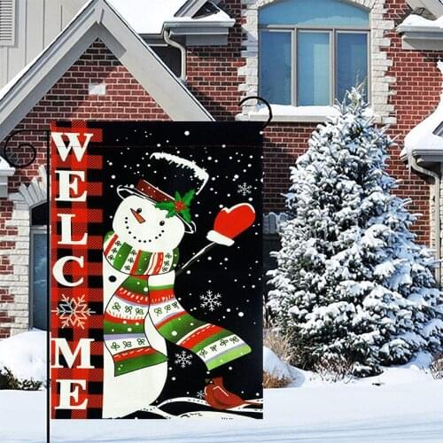 Merry Christmas Garden Flag Porch Door Banner Hanging Ornament Outdoor Christmas Decorations For Home Xmas Navidad 2021 New Year