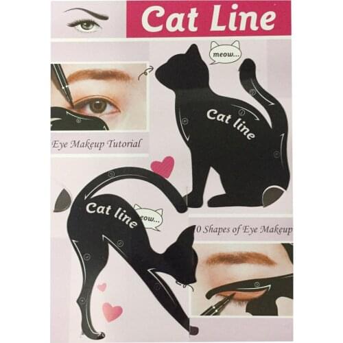 2Pcs Pro Eye Liner Makeup Cat Line Eyeliner Stencil Easy Wear Eyeliner Stencil Model Eyebrow Eyes Liner Template Shaper Tool Hot