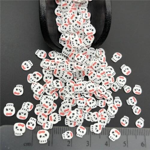 50g Halloween Skull Polymer Clay Sprinkle For Kids Diy ,Soft Clay For Nail Art/Scrapbook Decoration DIY,Craft Filler