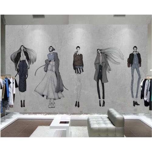 Custom photo mural on the wall 3d wallpaper Modern fashion beauty clothing store home decor living room wallpaper for walls 3 d