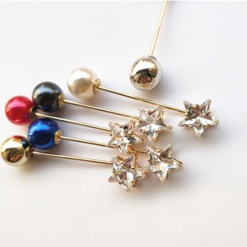 Simple Fashion Crystal Brooch Pin New Safety Pin Cardigan Dress Imitation Pearl Brooches for Women Classic Charm Accessories
