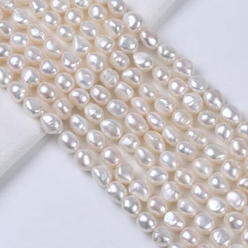 11-13mm Big Size Straight Drilled Natural White Good Quality Baroque Pearl Chain For Chunky Necklace
