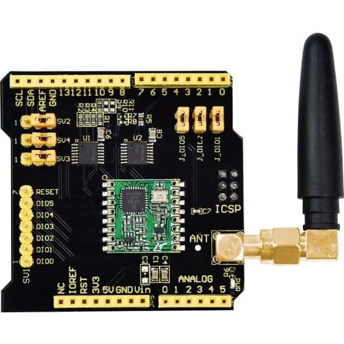 Keyestudio FSK Wireless Shield RFM69HCW 868Mhz Radio Shield W/ Antenna Compatible with Arduino UNO&Leonardo&Mega&DUE Board