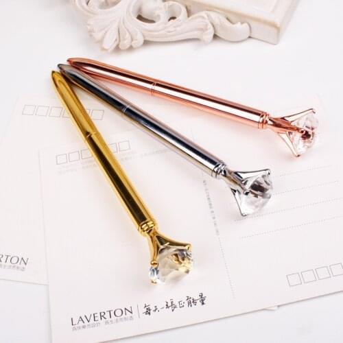 1PCS New Novelty Crystal Ballpoint Pen Fashion Girls 19 Carat Rhinestone Metal Pen Office Material School Supplies Student Prize