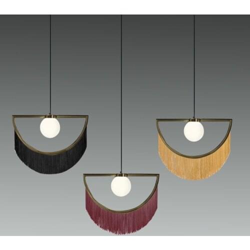 Post modern net red tassel living room sofa side chandelier art bedside bedroom designer model room Chandelier