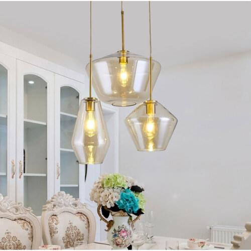 Glass Led Pendant lights Nordic light for Kitchen Restaurant Living Room Industrial light pendeant light bedroom decor