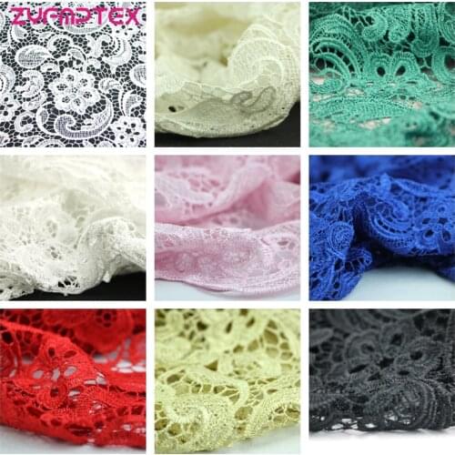 ZYFMPTEX 1Meter High-end Clothing Water Soluble African Cord Lace Fabric For Wedding Dress Locate Flowers Guipure Lace Fabric