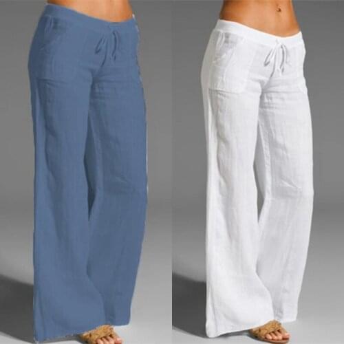 Women Harem Pants Wide Leg Pants Female Trousers Casual Spring Summer Loose Cotton Blend Overalls Pants Plus Size M-2XL