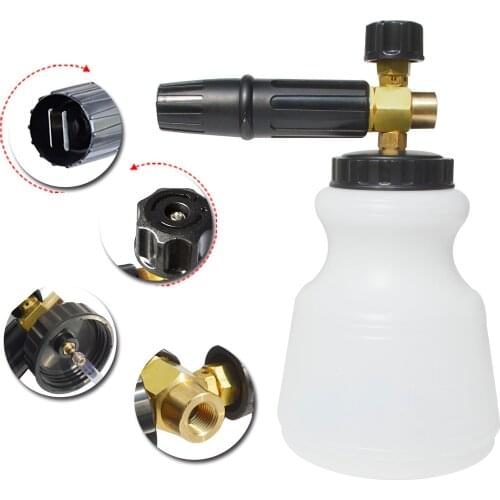 1L Sprayer Adjustable Foam Cannon 1 L Bottle Snow Foam Lance with 1/4-inch Connector for Pressure Washer 4000PSI to Wash Car