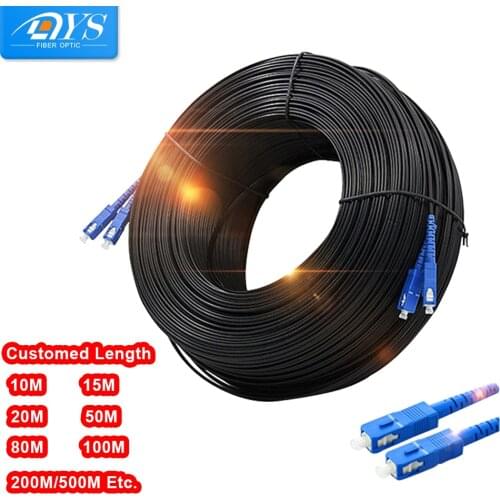 2Cores Indoor 200M Duplex SC UPC to SC UPC FTTH Drop Cable SM G652D Fiber Optic Patch Cord Jumper Cable