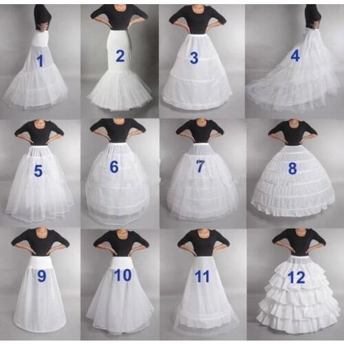 2021 New Wedding Petticoat Crinoline Slip Underskirt Bridal Dress Prom Dress Petticoat Long Tulle Hoop Vintage Slips Tutu Adult