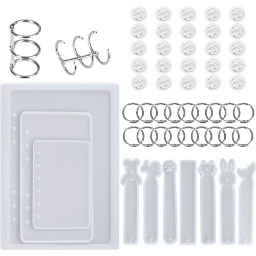 39 Pieces DIY Set Silicone Casting Molds Handicraft Kit Silicone Mold Bookmarks Jewelry Mould Craft DIY Set Handmade