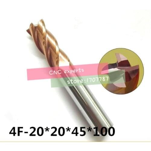 4F-20*20*45*100 HRC60,carbide Square Flatted End Mills coating:nano 4 flute diameter 20.0 mm, The Lather,boring Bar,cnc,machine