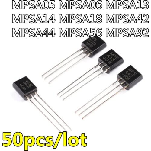 50pcs MPSA05 MPSA06 MPSA13 MPSA14 MPSA18 MPSA42 MPSA44 MPSA56 MPSA92 triode TO-92
