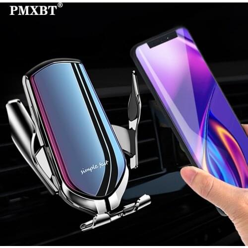 R1 Wireless Charger Car Holder 10W Automatic Clamping Smart Sensor Air Vent Car Mount Qi Infrared Inductio Fast Wireless Charger