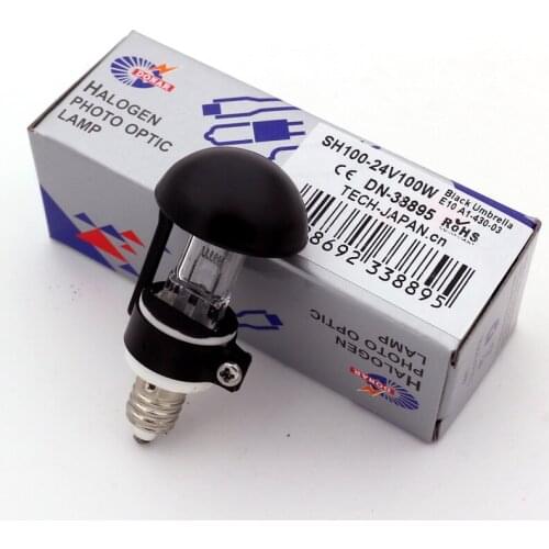 For DONAR SH-100 24V100W Screw E10 Halogen Lamp Black Cap Cold Light Shadowless Lamp SH100 DN-38895