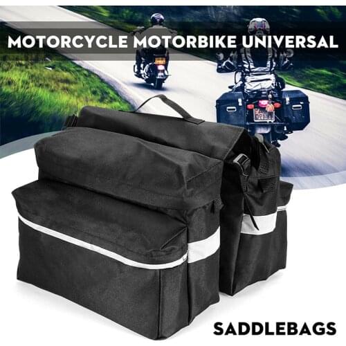 Black Motorcycle Saddlebag Bicycle Motorbike Detachable Backseat Saddle Bag Rear Seat Backpack Bags Trunk Luggage