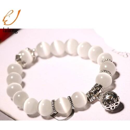 Exquisite Protein Opal Beads Bracelet Smooth And Comfortable Simple White Ladies Fashion Natural Jewelry For Female New