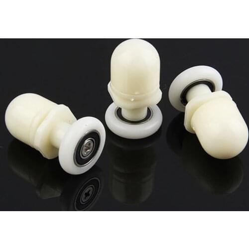 4pcs-8pcs/set Single Plastic Shower Door Rollers Wheel Runner Diameter 22mm,23mm,25mm,27mm with Eccentric shaft and white color