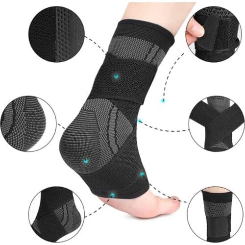 Ankle Brace Compression Sleeve-Relieves Achilles Tendonitis, Joint Pain, Plantar Fasciitis Sock with Foot Arch Support