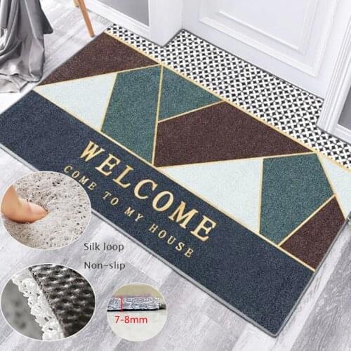 Home Entrance Front Door Mats Carpet PVC Anti-Slip Silk Circle Cushion Floor Mat Indoor DIY Rugs Nordic Kitchen Bath Mat