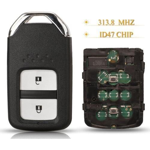 Kutery 2 Buttons Smart Remote Car Key Fob 313.8Mhz ID47 Chip For Honda City Crider Jazz Shuttle Vezel FCC ID: KR5V1X