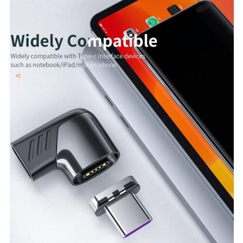 Essager 100W Usb C To Type C Magnetic Adapter Fast Charging Usb Type C Magnet Converter Magnetic Cable Right Angle Usb Connector