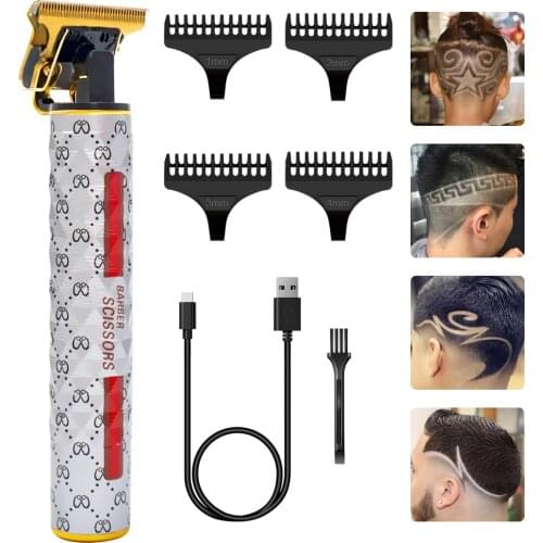 Hair Clipper for Men Hair Cutting Machine Hair Beard Trimmer Oil Head Shaver Pro Barber Shop T-Outliner Rechargeable