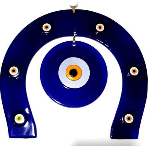 Mixperi Evil Eye Handmade Horseshoe Shaped Wall Decoration Amulet