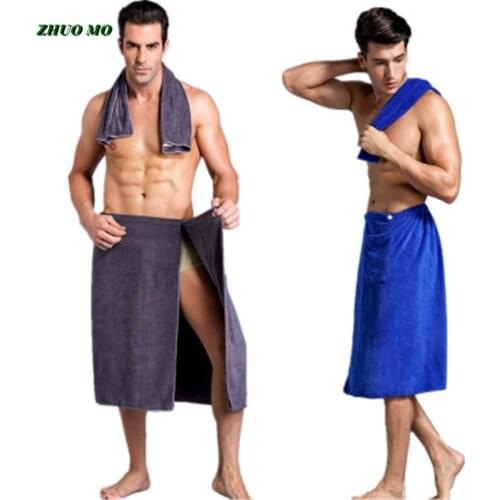 ZHUO MO Fashion Man Wearable Magic Mircofiber BF Bath Towel With Pocket Soft Swimming Beach Bath Towel Blanket Toalla De Bano