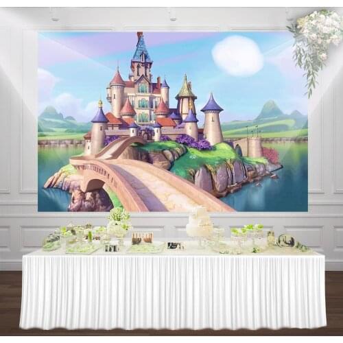 Cartoon Kingdom Castle Background Princess Birthday Party Backdrops Girl Photography Photobooth Studio Banner Scene Mural Poster