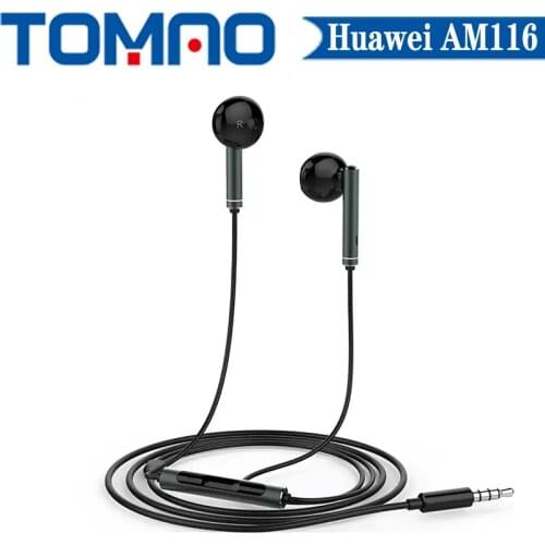 100% Original New Huawei AM116 Earphone With Mic Volume Control For HUAWEI P7 P8 P9 Lite P10 Plus Honor 5X 6X Mate 7 8 9 phone