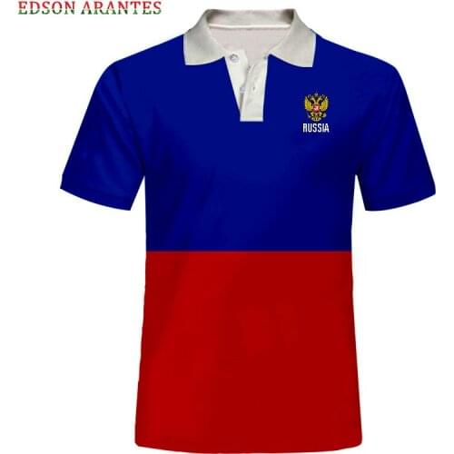 Novelty 3D Russian Flag Print Polo Shirts Men Casual Short Sleeve Loose Polo Shirt Custom You Own Design Logo Tops Tees S-6XL