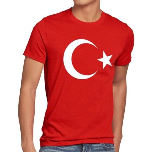 2019 New Arrival MenS Fashion Turkei Herren T-Shirt Turkey Turkiye Flagge Istanbul Flag Mond Stern Rot Erdogan Funny Tees