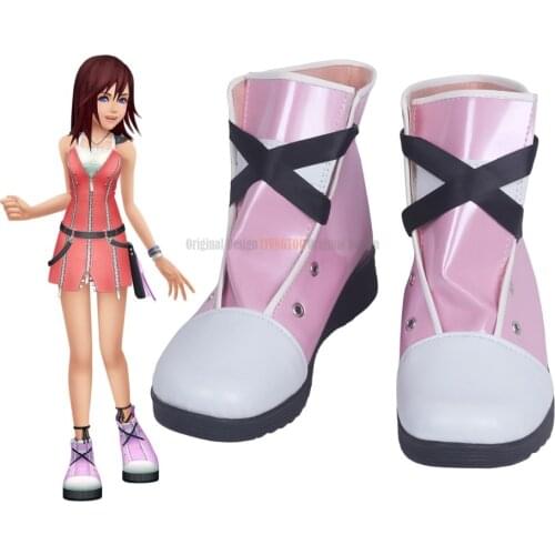 Kairi Shoes Cosplay Kingdom Hearts 2 Kairi Cosplay Boots Pink Shoes Custom Made
