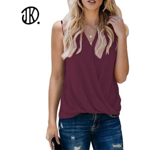 Solid Color Base Vest 2021 Sleeveless V-neck Crossover T-shirt Plus Size Sexy Lady Summer Loose Tee Strap Tank Tops 3XL Pullover