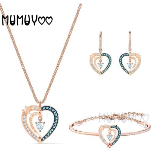 2020 SWA High Quality New Fashion Charm Heart-Shaped Symbol LOVE ME Simple Modern Romantic Womens Pendant Necklace For Women
