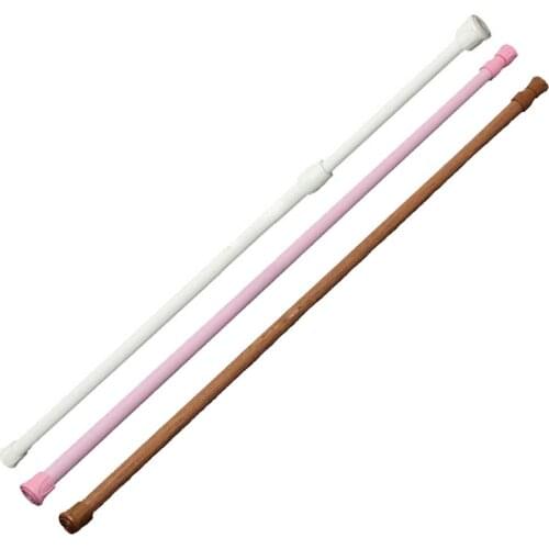 Spring Loaded Extendable Telescopic Net Voile Tension Curtain Rail Pole Rod Rods White 60*110cm