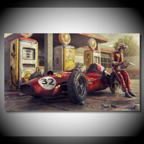 Vintage Car Posters Prints Ferraris Classic Racing F1 Race Car Artwork Wall Art Pictures Canvas Painting For Living Room Cuadros