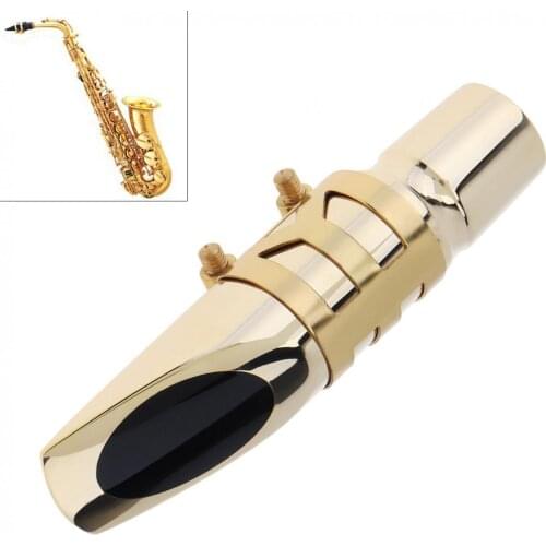 Professional Gold Plated Metal Alto Saxophone Mouthpiece 6 for Playing the Classical Music