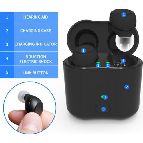 New Sound Hearing Aids Intelligent 114dB Invisible Rechargeable 3Scene Modes Program Memory Medical NoNoise Deafness Hearing Aid