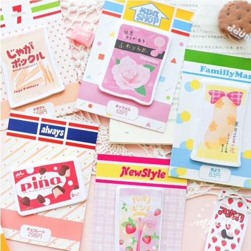 30 pages Snack Shop Memo Pads Plan Message Writing Sticky Notes Marker School Office Supply Stationery