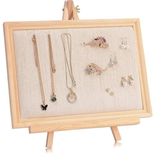 Solid Wood Ring Earrings Display Rack Customized Name Logos Fashion Jewelry Cufflinks Organizer Holder Showcase Ring Earring