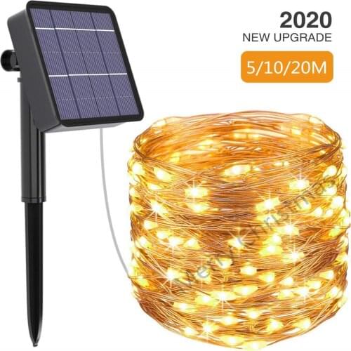 Led Light String Holiday Christmas Decoration Solar Light String Led Courtyard Garden Solar Copper Wire Light String Led Lights